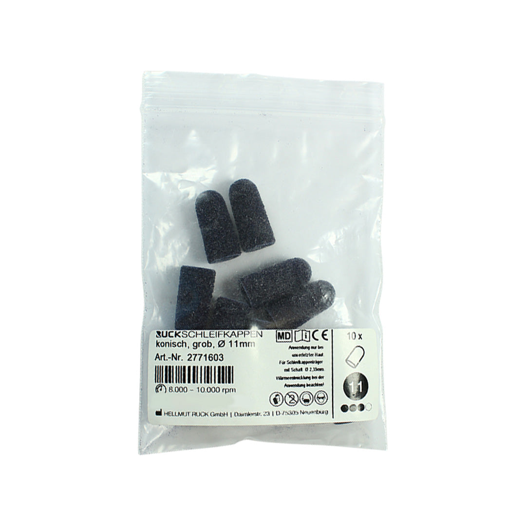 RUCK® Conical Abrasive Caps Ø11 mm – Medium / Coarse Grit