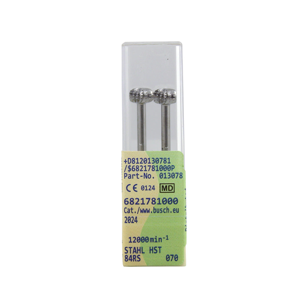 BUSCH® Oval Skin Bur 2-Pack - Medium Cut, Simple & Cross-Cut