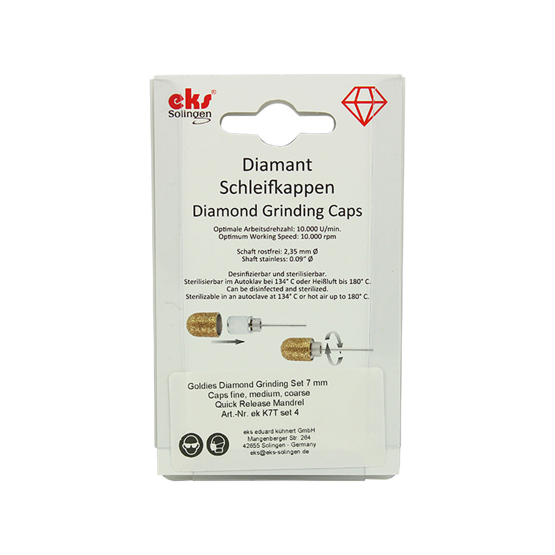 EKS Solingen Diamond Grinding Caps with Mandrel, 7mm