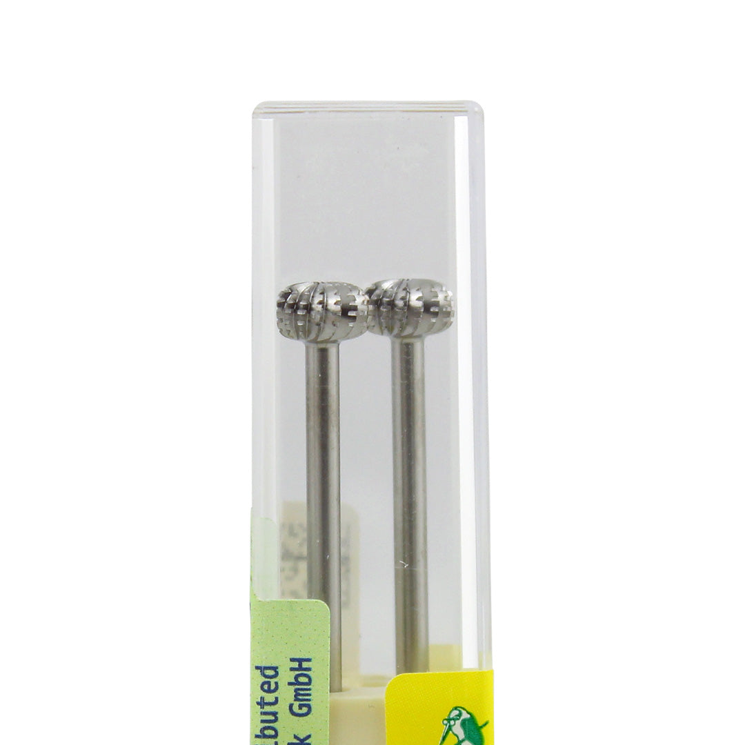 BUSCH® Oval Skin Bur 2-Pack - Medium Cut, Simple & Cross-Cut