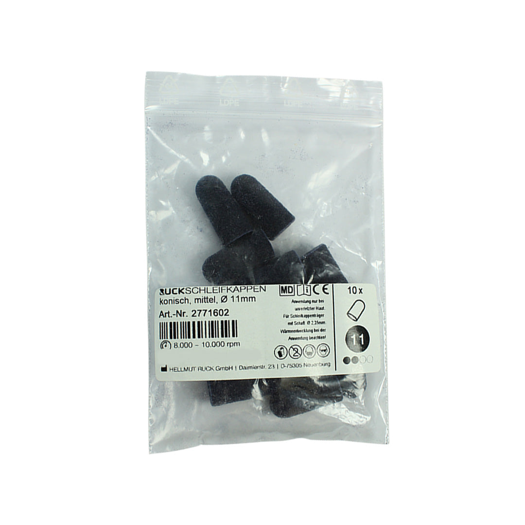 RUCK® Conical Abrasive Caps Ø11 mm – Medium / Coarse Grit