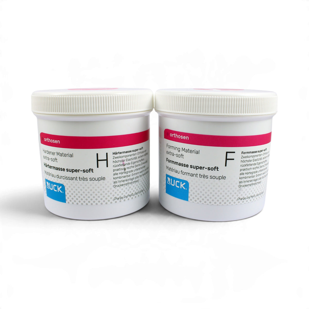 packages of RUCK Orthosen Extra-Soft Orthosis Material on a white background