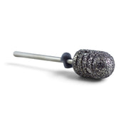 A rotary tool diamond bit Orix Turbo Diamond Grinder for Nails with a textured, sparkly dark gray cobalt binder head and a silver metal shank, shown on a clean white background.