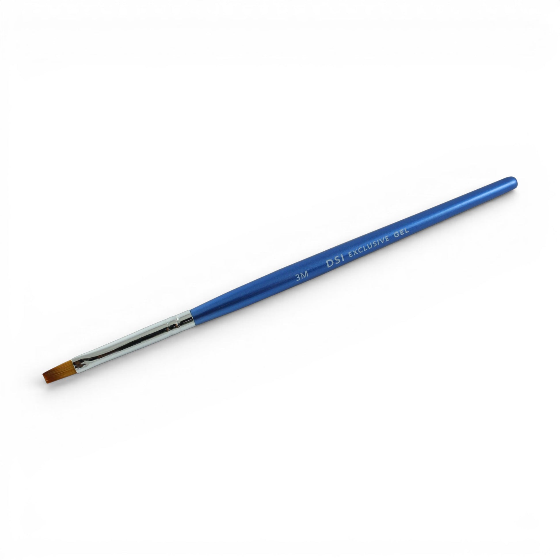 DSI Gel Nail Brush #3M Straight Tip with a silver ferrule on a white background