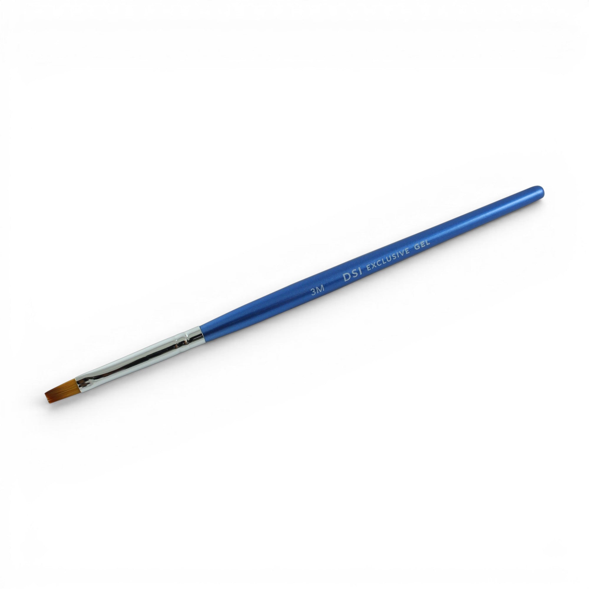 DSI Gel Nail Brush #3M Straight Tip with a silver ferrule on a white background