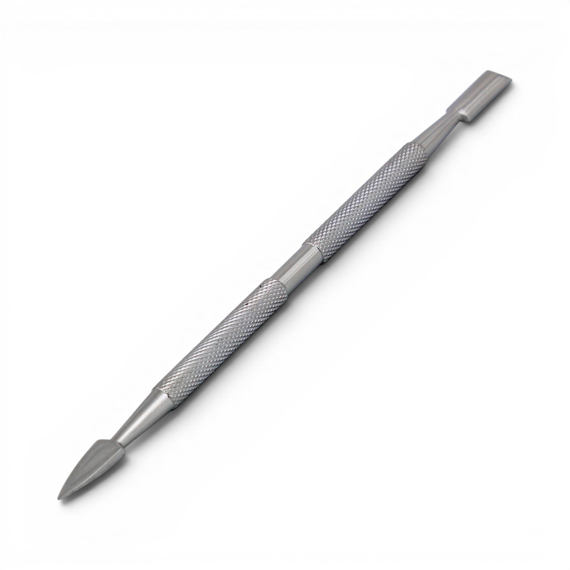 DSI Double-Ended Cuticle Pusher, Wide/Pointed Tip on a white background