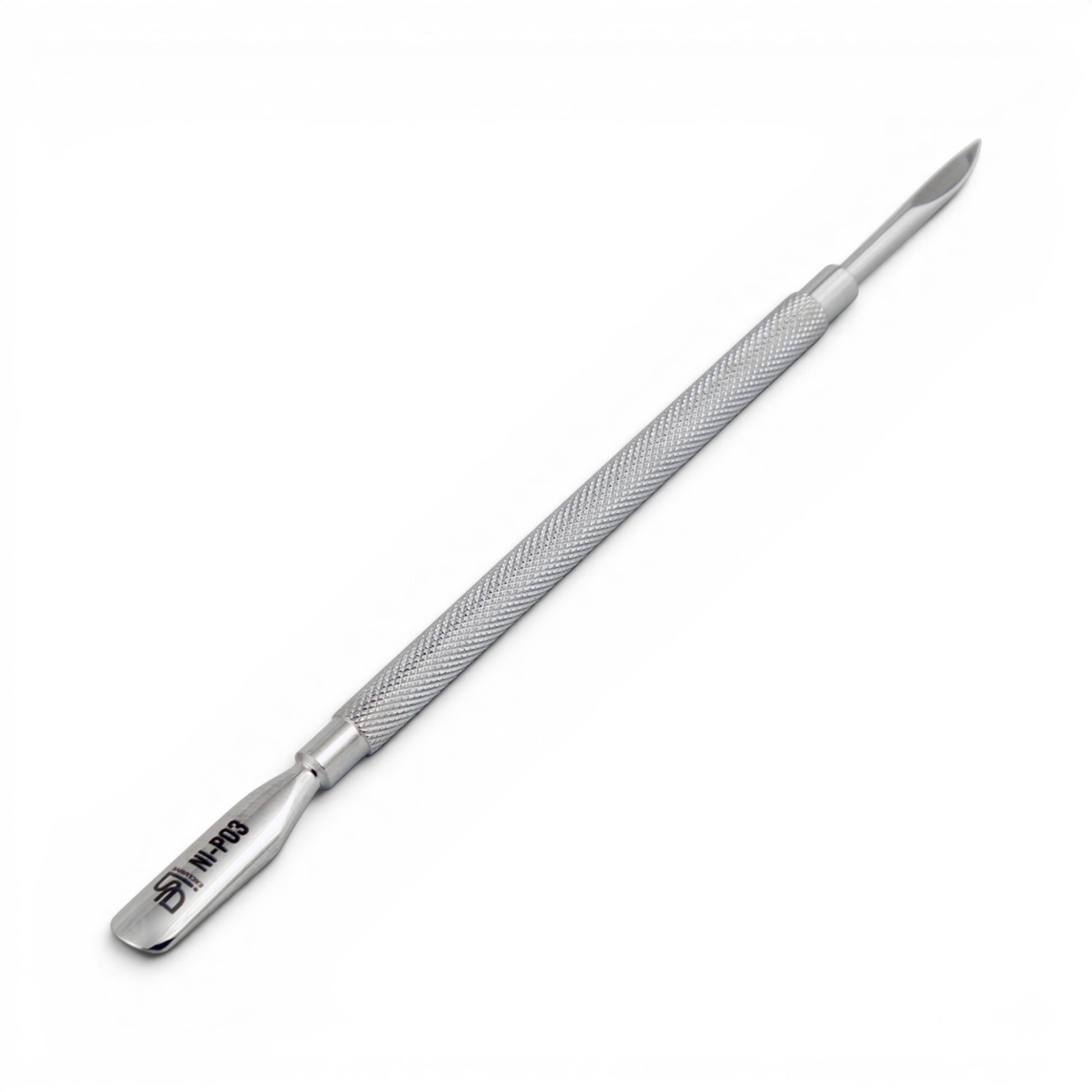 DSI Double-Ended Cuticle Pusher, Claw/Rounded Tip on a white background