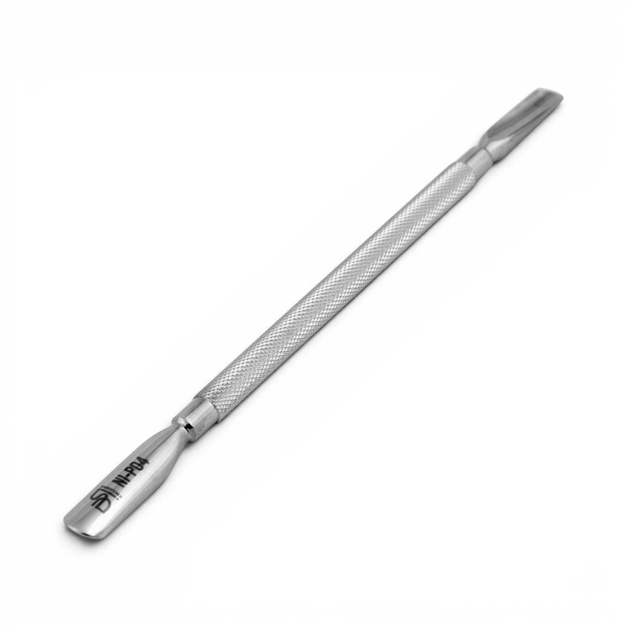 DSI Double-Ended Cuticle Pusher, Wide/Rounded Tip on a white background