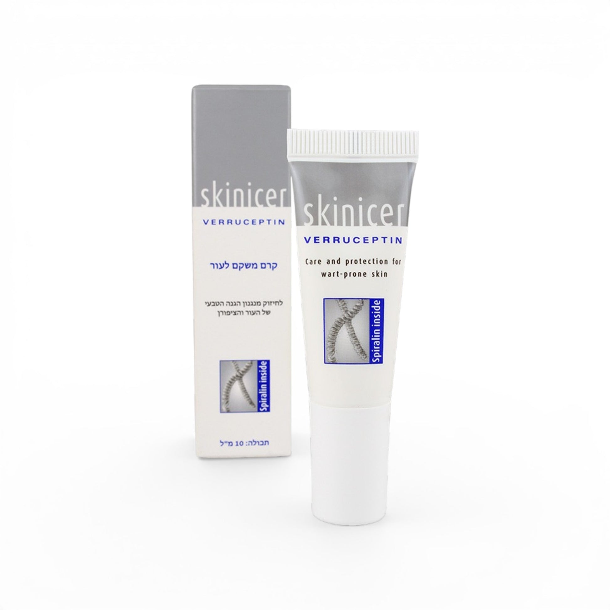 Skinicer Verruceptin cream tube and packaging on a white background