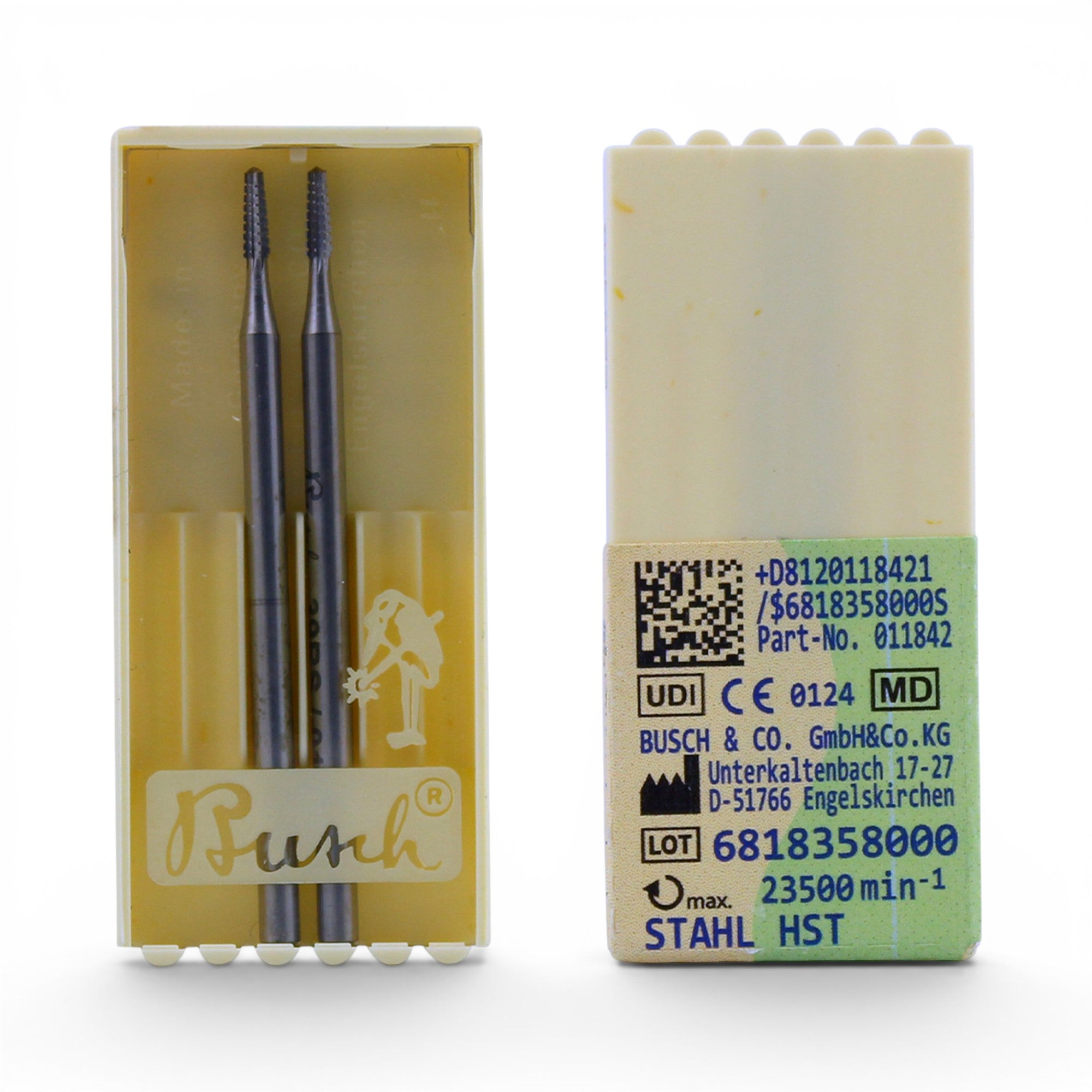 BUSCH Nail Fold Bur Narrow Cone Cross Cut – 2 Pack