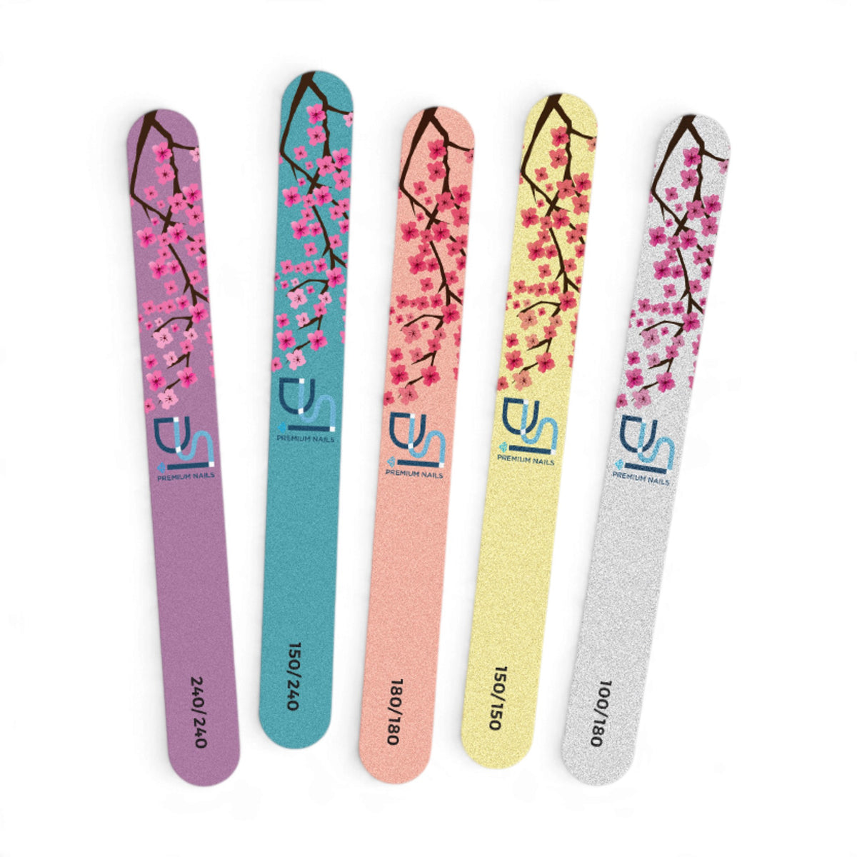 DSI Straight Nail Files, 5pcs on a white background